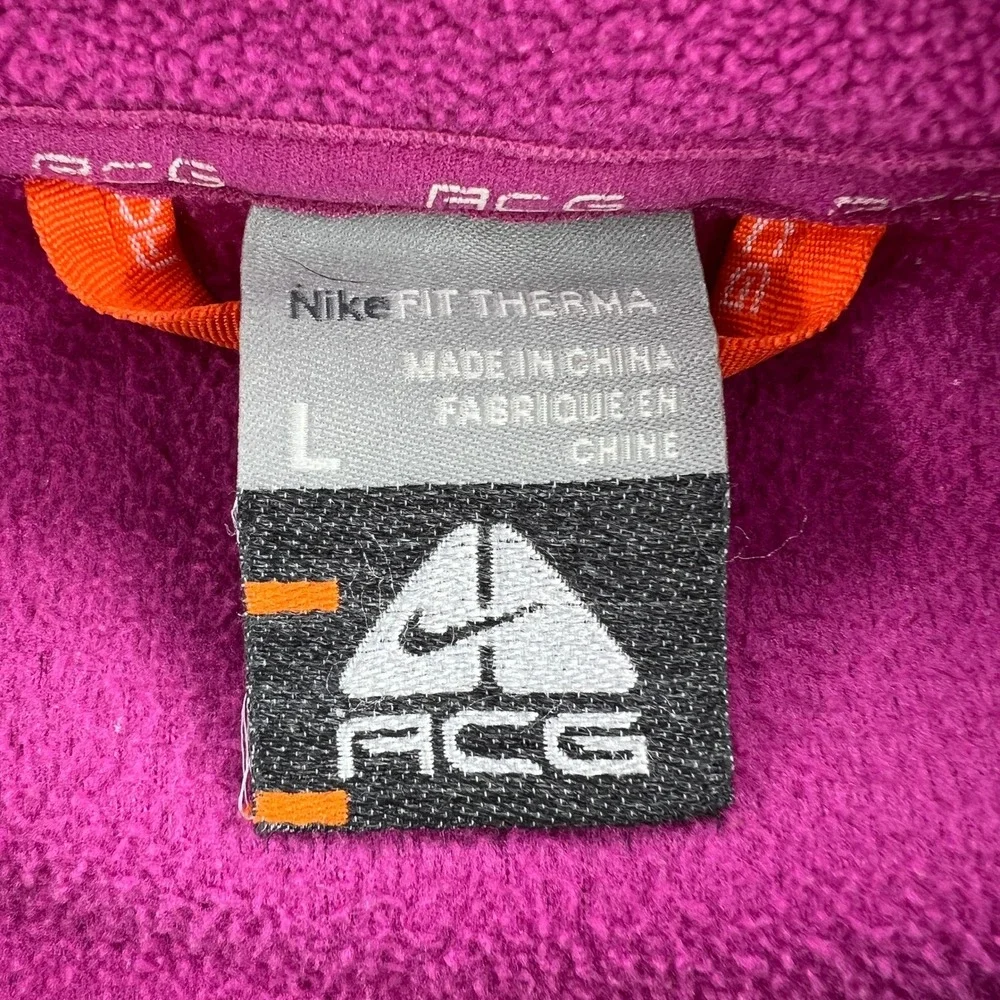Nike ACG FIT Therma Full Zip Fleece Jacket Womens Pink Large Outdoor Liner GORP